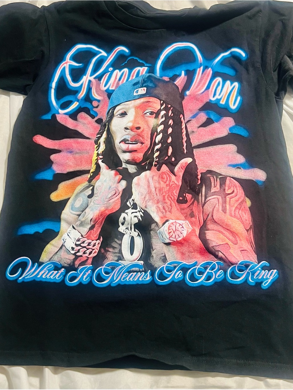 King Von Vintage Portrait Graphic Black Tee Men’s S